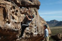 Bouldering in Hueco Tanks on 04/06/2019 with Blue Lizard Climbing and Yoga

Filename: SRM_20190406_0904150.jpg
Aperture: f/4.0
Shutter Speed: 1/800
Body: Canon EOS-1D Mark II
Lens: Canon EF 50mm f/1.8 II