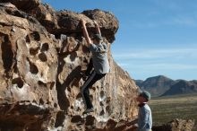 Bouldering in Hueco Tanks on 04/06/2019 with Blue Lizard Climbing and Yoga

Filename: SRM_20190406_0904291.jpg
Aperture: f/4.0
Shutter Speed: 1/800
Body: Canon EOS-1D Mark II
Lens: Canon EF 50mm f/1.8 II