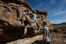 Bouldering in Hueco Tanks on 04/06/2019 with Blue Lizard Climbing and Yoga

Filename: SRM_20190406_0913580.jpg
Aperture: f/5.6
Shutter Speed: 1/500
Body: Canon EOS-1D Mark II
Lens: Canon EF 16-35mm f/2.8 L