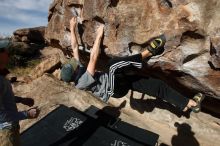 Bouldering in Hueco Tanks on 04/06/2019 with Blue Lizard Climbing and Yoga

Filename: SRM_20190406_0919100.jpg
Aperture: f/5.6
Shutter Speed: 1/500
Body: Canon EOS-1D Mark II
Lens: Canon EF 16-35mm f/2.8 L