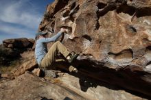 Bouldering in Hueco Tanks on 04/06/2019 with Blue Lizard Climbing and Yoga

Filename: SRM_20190406_0922130.jpg
Aperture: f/5.6
Shutter Speed: 1/640
Body: Canon EOS-1D Mark II
Lens: Canon EF 16-35mm f/2.8 L