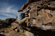 Bouldering in Hueco Tanks on 04/06/2019 with Blue Lizard Climbing and Yoga

Filename: SRM_20190406_0922180.jpg
Aperture: f/5.6
Shutter Speed: 1/640
Body: Canon EOS-1D Mark II
Lens: Canon EF 16-35mm f/2.8 L