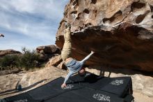 Bouldering in Hueco Tanks on 04/06/2019 with Blue Lizard Climbing and Yoga

Filename: SRM_20190406_0932160.jpg
Aperture: f/5.6
Shutter Speed: 1/320
Body: Canon EOS-1D Mark II
Lens: Canon EF 16-35mm f/2.8 L