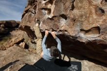 Bouldering in Hueco Tanks on 04/06/2019 with Blue Lizard Climbing and Yoga

Filename: SRM_20190406_0932370.jpg
Aperture: f/5.6
Shutter Speed: 1/400
Body: Canon EOS-1D Mark II
Lens: Canon EF 16-35mm f/2.8 L