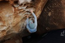 Bouldering in Hueco Tanks on 04/06/2019 with Blue Lizard Climbing and Yoga

Filename: SRM_20190406_1138000.jpg
Aperture: f/5.6
Shutter Speed: 1/320
Body: Canon EOS-1D Mark II
Lens: Canon EF 16-35mm f/2.8 L