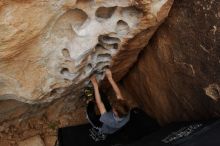 Bouldering in Hueco Tanks on 04/06/2019 with Blue Lizard Climbing and Yoga

Filename: SRM_20190406_1144460.jpg
Aperture: f/5.6
Shutter Speed: 1/200
Body: Canon EOS-1D Mark II
Lens: Canon EF 16-35mm f/2.8 L