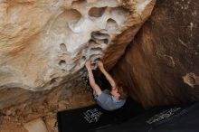 Bouldering in Hueco Tanks on 04/06/2019 with Blue Lizard Climbing and Yoga

Filename: SRM_20190406_1144490.jpg
Aperture: f/5.6
Shutter Speed: 1/200
Body: Canon EOS-1D Mark II
Lens: Canon EF 16-35mm f/2.8 L