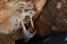 Bouldering in Hueco Tanks on 04/06/2019 with Blue Lizard Climbing and Yoga

Filename: SRM_20190406_1145080.jpg
Aperture: f/5.6
Shutter Speed: 1/200
Body: Canon EOS-1D Mark II
Lens: Canon EF 16-35mm f/2.8 L