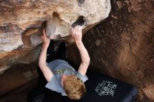 Bouldering in Hueco Tanks on 04/06/2019 with Blue Lizard Climbing and Yoga

Filename: SRM_20190406_1145461.jpg
Aperture: f/5.6
Shutter Speed: 1/400
Body: Canon EOS-1D Mark II
Lens: Canon EF 16-35mm f/2.8 L