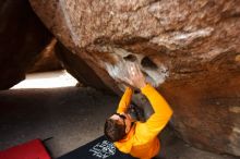 Bouldering in Hueco Tanks on 04/13/2019 with Blue Lizard Climbing and Yoga

Filename: SRM_20190413_1005060.jpg
Aperture: f/5.6
Shutter Speed: 1/125
Body: Canon EOS-1D Mark II
Lens: Canon EF 16-35mm f/2.8 L