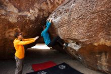 Bouldering in Hueco Tanks on 04/13/2019 with Blue Lizard Climbing and Yoga

Filename: SRM_20190413_1012300.jpg
Aperture: f/5.6
Shutter Speed: 1/400
Body: Canon EOS-1D Mark II
Lens: Canon EF 16-35mm f/2.8 L