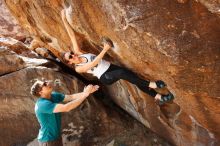 Bouldering in Hueco Tanks on 04/13/2019 with Blue Lizard Climbing and Yoga

Filename: SRM_20190413_1042101.jpg
Aperture: f/5.0
Shutter Speed: 1/250
Body: Canon EOS-1D Mark II
Lens: Canon EF 16-35mm f/2.8 L