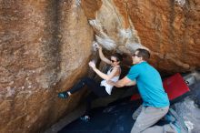 Bouldering in Hueco Tanks on 04/13/2019 with Blue Lizard Climbing and Yoga

Filename: SRM_20190413_1114150.jpg
Aperture: f/5.6
Shutter Speed: 1/400
Body: Canon EOS-1D Mark II
Lens: Canon EF 16-35mm f/2.8 L