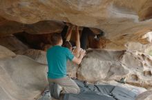 Bouldering in Hueco Tanks on 04/13/2019 with Blue Lizard Climbing and Yoga

Filename: SRM_20190413_1310290.jpg
Aperture: f/4.0
Shutter Speed: 1/250
Body: Canon EOS-1D Mark II
Lens: Canon EF 50mm f/1.8 II