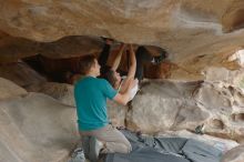 Bouldering in Hueco Tanks on 04/13/2019 with Blue Lizard Climbing and Yoga

Filename: SRM_20190413_1310330.jpg
Aperture: f/4.0
Shutter Speed: 1/250
Body: Canon EOS-1D Mark II
Lens: Canon EF 50mm f/1.8 II