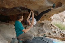 Bouldering in Hueco Tanks on 04/13/2019 with Blue Lizard Climbing and Yoga

Filename: SRM_20190413_1310550.jpg
Aperture: f/4.0
Shutter Speed: 1/400
Body: Canon EOS-1D Mark II
Lens: Canon EF 50mm f/1.8 II