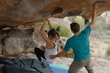 Bouldering in Hueco Tanks on 04/13/2019 with Blue Lizard Climbing and Yoga

Filename: SRM_20190413_1311200.jpg
Aperture: f/4.0
Shutter Speed: 1/640
Body: Canon EOS-1D Mark II
Lens: Canon EF 50mm f/1.8 II
