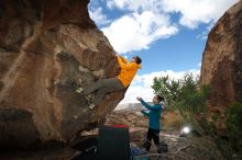 Bouldering in Hueco Tanks on 04/13/2019 with Blue Lizard Climbing and Yoga

Filename: SRM_20190413_1423040.jpg
Aperture: f/5.6
Shutter Speed: 1/250
Body: Canon EOS-1D Mark II
Lens: Canon EF 16-35mm f/2.8 L