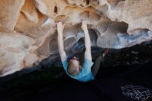 Bouldering in Hueco Tanks on 06/15/2019 with Blue Lizard Climbing and Yoga
Filename: SRM_20190615_1103060.jpg
Aperture: f/5.6
Shutter Speed: 1/200
Body: Canon EOS-1D Mark II
Lens: Canon EF 16-35mm f/2.8 L