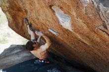 Bouldering in Hueco Tanks on 06/15/2019 with Blue Lizard Climbing and Yoga
Filename: SRM_20190615_1422040.jpg
Aperture: f/4.0
Shutter Speed: 1/400
Body: Canon EOS-1D Mark II
Lens: Canon EF 50mm f/1.8 II