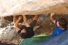 Bouldering in Hueco Tanks on 08/31/2019 with Blue Lizard Climbing and Yoga
Filename: SRM_20190831_1318290.jpg
Aperture: f/2.8
Shutter Speed: 1/125
Body: Canon EOS-1D Mark II
Lens: Canon EF 50mm f/1.8 II