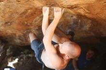 Bouldering in Hueco Tanks on 08/31/2019 with Blue Lizard Climbing and Yoga

Filename: SRM_20190831_1328410.jpg
Aperture: f/2.8
Shutter Speed: 1/1600
Body: Canon EOS-1D Mark II
Lens: Canon EF 50mm f/1.8 II