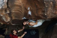 Bouldering in Hueco Tanks on 10/28/2019 with Blue Lizard Climbing and Yoga
Filename: SRM_20191028_1304040.jpg
Aperture: f/3.2
Shutter Speed: 1/250
Body: Canon EOS-1D Mark II
Lens: Canon EF 50mm f/1.8 II