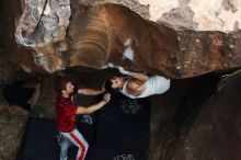 Bouldering in Hueco Tanks on 10/28/2019 with Blue Lizard Climbing and Yoga
Filename: SRM_20191028_1402320.jpg
Aperture: f/4.0
Shutter Speed: 1/250
Body: Canon EOS-1D Mark II
Lens: Canon EF 50mm f/1.8 II