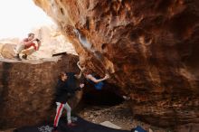 Bouldering in Hueco Tanks on 10/28/2019 with Blue Lizard Climbing and Yoga

Filename: SRM_20191028_1514491.jpg
Aperture: f/4.5
Shutter Speed: 1/250
Body: Canon EOS-1D Mark II
Lens: Canon EF 16-35mm f/2.8 L