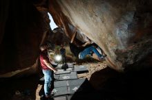 Bouldering in Hueco Tanks on 11/09/2019 with Blue Lizard Climbing and Yoga
Filename: SRM_20191109_1216560.jpg
Aperture: f/8.0
Shutter Speed: 1/250
Body: Canon EOS-1D Mark II
Lens: Canon EF 16-35mm f/2.8 L