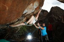 Bouldering in Hueco Tanks on 11/10/2019 with Blue Lizard Climbing and Yoga
Filename: SRM_20191110_1619050.jpg
Aperture: f/8.0
Shutter Speed: 1/250
Body: Canon EOS-1D Mark II
Lens: Canon EF 16-35mm f/2.8 L