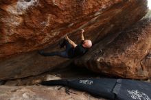 Bouldering in Hueco Tanks on 11/17/2019 with Blue Lizard Climbing and Yoga
Filename: SRM_20191117_1401510.jpg
Aperture: f/8.0
Shutter Speed: 1/250
Body: Canon EOS-1D Mark II
Lens: Canon EF 16-35mm f/2.8 L
