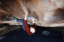 Bouldering in Hueco Tanks on 11/17/2019 with Blue Lizard Climbing and Yoga
Filename: SRM_20191117_1557560.jpg
Aperture: f/5.0
Shutter Speed: 1/250
Body: Canon EOS-1D Mark II
Lens: Canon EF 16-35mm f/2.8 L