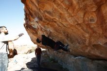 Bouldering in Hueco Tanks on 11/18/2019 with Blue Lizard Climbing and Yoga
Filename: SRM_20191118_1307450.jpg
Aperture: f/4.5
Shutter Speed: 1/250
Body: Canon EOS-1D Mark II
Lens: Canon EF 16-35mm f/2.8 L