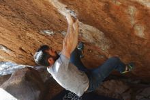 Bouldering in Hueco Tanks on 11/18/2019 with Blue Lizard Climbing and Yoga
Filename: SRM_20191118_1356210.jpg
Aperture: f/3.2
Shutter Speed: 1/250
Body: Canon EOS-1D Mark II
Lens: Canon EF 50mm f/1.8 II