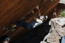 Bouldering in Hueco Tanks on 11/18/2019 with Blue Lizard Climbing and Yoga
Filename: SRM_20191118_1402500.jpg
Aperture: f/5.6
Shutter Speed: 1/250
Body: Canon EOS-1D Mark II
Lens: Canon EF 50mm f/1.8 II