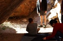 Bouldering in Hueco Tanks on 11/16/2019 with Blue Lizard Climbing and Yoga
Filename: SRM_20191116_1117450.jpg
Aperture: f/2.8
Shutter Speed: 1/1000
Body: Canon EOS-1D Mark II
Lens: Canon EF 85mm f/1.2 L II