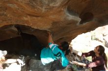 Bouldering in Hueco Tanks on 11/16/2019 with Blue Lizard Climbing and Yoga

Filename: SRM_20191116_1612080.jpg
Aperture: f/4.0
Shutter Speed: 1/320
Body: Canon EOS-1D Mark II
Lens: Canon EF 50mm f/1.8 II