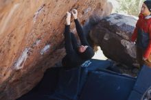 Bouldering in Hueco Tanks on 11/23/2019 with Blue Lizard Climbing and Yoga

Filename: SRM_20191123_1317421.jpg
Aperture: f/2.8
Shutter Speed: 1/250
Body: Canon EOS-1D Mark II
Lens: Canon EF 50mm f/1.8 II