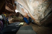 Bouldering in Hueco Tanks on 11/24/2019 with Blue Lizard Climbing and Yoga

Filename: SRM_20191124_1427570.jpg
Aperture: f/8.0
Shutter Speed: 1/250
Body: Canon EOS-1D Mark II
Lens: Canon EF 16-35mm f/2.8 L