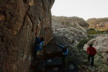 Bouldering in Hueco Tanks on 11/24/2019 with Blue Lizard Climbing and Yoga

Filename: SRM_20191124_1738530.jpg
Aperture: f/6.3
Shutter Speed: 1/200
Body: Canon EOS-1D Mark II
Lens: Canon EF 16-35mm f/2.8 L
