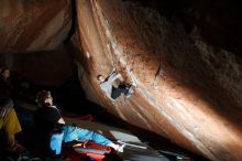 Bouldering in Hueco Tanks on 11/25/2019 with Blue Lizard Climbing and Yoga
Filename: SRM_20191125_1745340.jpg
Aperture: f/7.1
Shutter Speed: 1/250
Body: Canon EOS-1D Mark II
Lens: Canon EF 16-35mm f/2.8 L