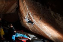 Bouldering in Hueco Tanks on 11/25/2019 with Blue Lizard Climbing and Yoga
Filename: SRM_20191125_1745360.jpg
Aperture: f/7.1
Shutter Speed: 1/250
Body: Canon EOS-1D Mark II
Lens: Canon EF 16-35mm f/2.8 L