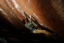 Bouldering in Hueco Tanks on 11/26/2019 with Blue Lizard Climbing and Yoga
Filename: SRM_20191126_1408150.jpg
Aperture: f/7.1
Shutter Speed: 1/250
Body: Canon EOS-1D Mark II
Lens: Canon EF 16-35mm f/2.8 L