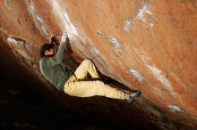 Bouldering in Hueco Tanks on 11/26/2019 with Blue Lizard Climbing and Yoga
Filename: SRM_20191126_1426090.jpg
Aperture: f/7.1
Shutter Speed: 1/250
Body: Canon EOS-1D Mark II
Lens: Canon EF 16-35mm f/2.8 L