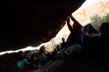 Bouldering in Hueco Tanks on 11/29/2019 with Blue Lizard Climbing and Yoga

Filename: SRM_20191129_1310420.jpg
Aperture: f/9.0
Shutter Speed: 1/250
Body: Canon EOS-1D Mark II
Lens: Canon EF 16-35mm f/2.8 L