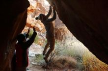 Bouldering in Hueco Tanks on 11/30/2019 with Blue Lizard Climbing and Yoga

Filename: SRM_20191130_1126210.jpg
Aperture: f/5.0
Shutter Speed: 1/250
Body: Canon EOS-1D Mark II
Lens: Canon EF 50mm f/1.8 II