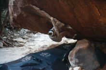 Bouldering in Hueco Tanks on 11/30/2019 with Blue Lizard Climbing and Yoga
Filename: SRM_20191130_1808280.jpg
Aperture: f/2.0
Shutter Speed: 1/250
Body: Canon EOS-1D Mark II
Lens: Canon EF 50mm f/1.8 II