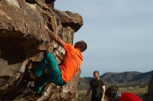 Bouldering in Hueco Tanks on 12/11/2019 with Blue Lizard Climbing and Yoga
Filename: SRM_20191211_1005460.jpg
Aperture: f/5.6
Shutter Speed: 1/400
Body: Canon EOS-1D Mark II
Lens: Canon EF 50mm f/1.8 II