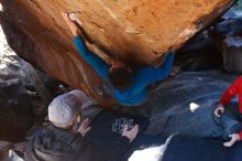 Bouldering in Hueco Tanks on 12/13/2019 with Blue Lizard Climbing and Yoga
Filename: SRM_20191213_1210360.jpg
Aperture: f/4.0
Shutter Speed: 1/250
Body: Canon EOS-1D Mark II
Lens: Canon EF 16-35mm f/2.8 L